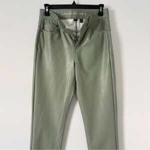 American Eagle Olive Faux Leather Pants